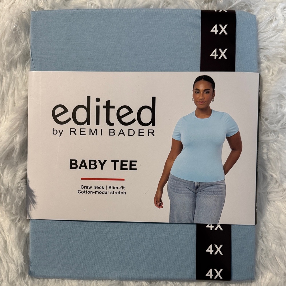 Edited by Remi Bader Baby Tee in Light Blue